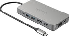 Hyper - HyperDrive Dual 10 Port USB-C Hub 4K HDMI Ethernet 1 USB-C 2 USB-A microSD/SD travel dock for M1/M2/M3 MacBook - Gray