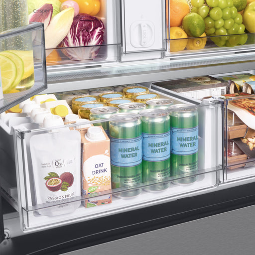 Samsung - 36 in. Wide BESPOKE 24 cu. ft. 3-Door French Door Counter Depth Smart Refrigerator with AutoFill Water Pitcher - Stainless Steel