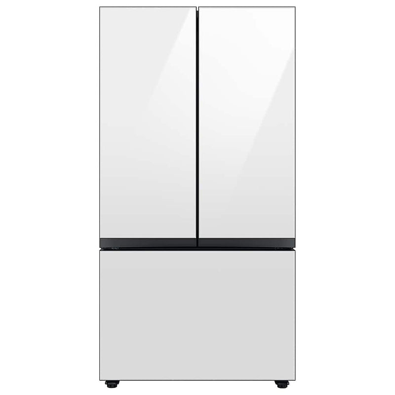 Samsung - BESPOKE 30 cu. ft. French Door Smart Refrigerator with AutoFill Water Pitcher - White Glass