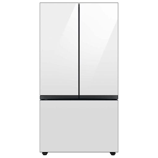 Samsung - BESPOKE 30 cu. ft. 3-Door French Door Smart Refrigerator with Beverage Center - White Glass