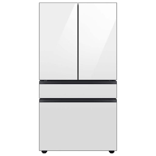 Samsung - 36 in. Wide BESPOKE 23 cu. ft. 4-Door French Door Counter Depth Smart Refrigerator with Beverage Center - White Glass