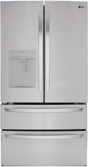 LG - 28.6 Cu. Ft. 4-Door French Door Smart Refrigerator with Water Dispenser - Stainless Steel