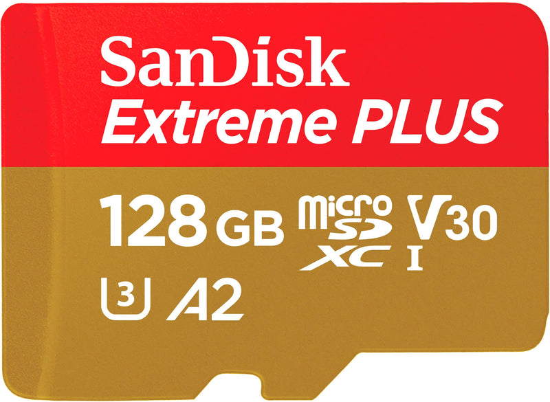 SanDisk - 128GB Extreme PLUS microSDXC UHS-I Memory Card with Adapter R/W up to 250/120MB/s