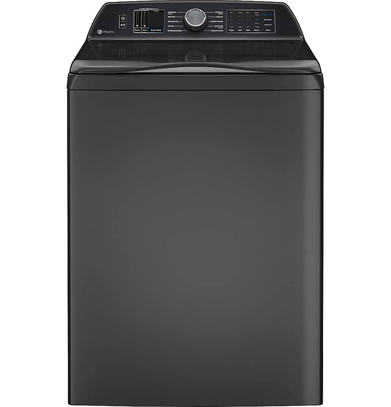 GE Profile - 5.4 Cu. Ft. High Efficiency Smart Top Load Washer with Smarter Wash Technology Easier Reach  Direct Drive Motor - Diamond Gray