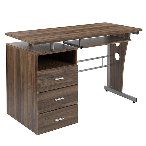 Alamont Home - Joshua Rectangle Contemporary Laminate  Home Office Desk - Rustic Walnut