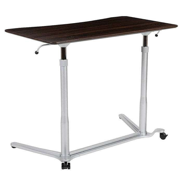 Alamont Home - Merritt Rectangle Contemporary Laminate  Sit and Stand Desk - Dark Wood Grain