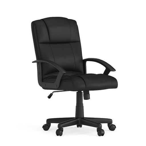 Alamont Home - Coffman Contemporary Leather/Faux Leather Swivel Office Chair - Black