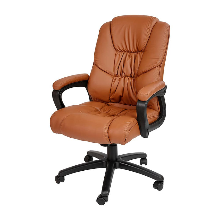 Alamont Home Contemporary Leather/Faux Leather Big  Tall Swivel Office Chair - Brown