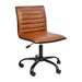 Flash Furniture - Alan Contemporary Vinyl Swivel Office Chair - Brown Vinyl/Black Frame