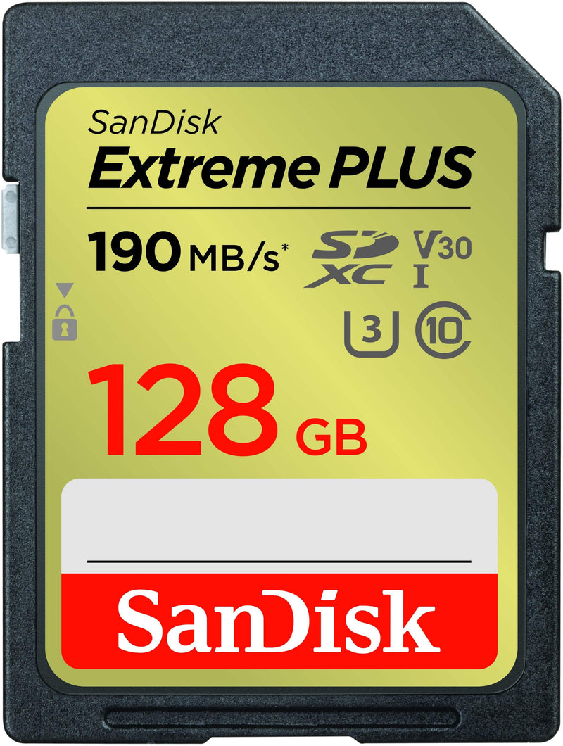 SanDisk - 128GB Extreme PLUS SD UHS-I Memory Card R/W up to 240/120MB/s