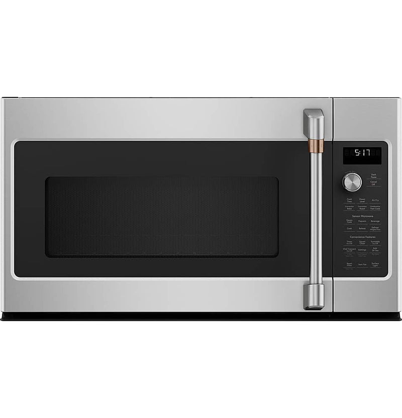 Caf - 1.7 Cu. Ft. Convection Over-the-Range Microwave with Air Fry - Stainless Steel