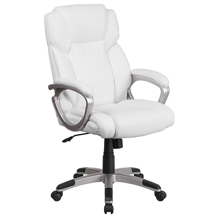 Alamont Home - Carolyn Contemporary Leather/Faux Leather Executive Swivel Office Chair - White