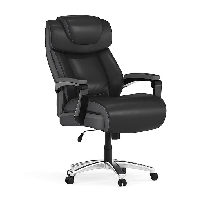 Alamont Home - Hercules Big  Tall 500 lb. Rated LeatherSoft Ergonomic Chair w/Adjustable Headrest - Black