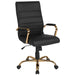 Alamont Home - Whitney High Back Modern Leather/Faux Leather Executive Swivel Office Chair - Black LeatherSoft/Gold Frame