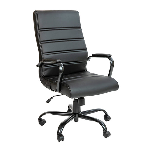 Flash Furniture - Whitney High Back Modern Leather/Faux Leather Executive Swivel Office Chair - Black LeatherSoft/Black Frame