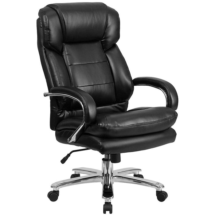 Alamont Home - Hercules Contemporary Leather/Faux Leather 24/7 Big  Tall Swivel Office Chair - Black LeatherSoft