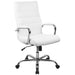 Alamont Home - Whitney High Back Modern Leather/Faux Leather Executive Swivel Office Chair - White LeatherSoft/Chrome Frame