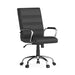 Alamont Home - Whitney Mid-Back Modern Leather/Faux Leather Executive Swivel Office Chair - Black LeatherSoft/Chrome Frame