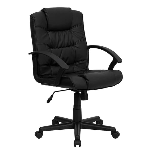 Alamont Home - Lindon Contemporary Leather/Faux Leather Swivel Office Chair - Black