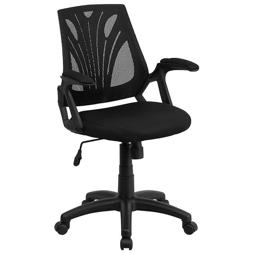 Alamont Home - Sam Contemporary Mesh Swivel Office Chair with Open Arms - Black Mesh