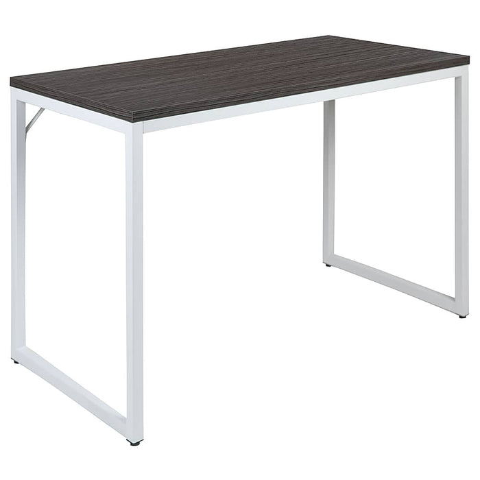 Alamont Home - Kimberly Rectangle Industrial Laminate  Office Desk - Rustic Gray Top/White Frame