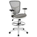 Alamont Home - Tyler Contemporary Mesh Drafting Stool - Light Gray Mesh/White Frame