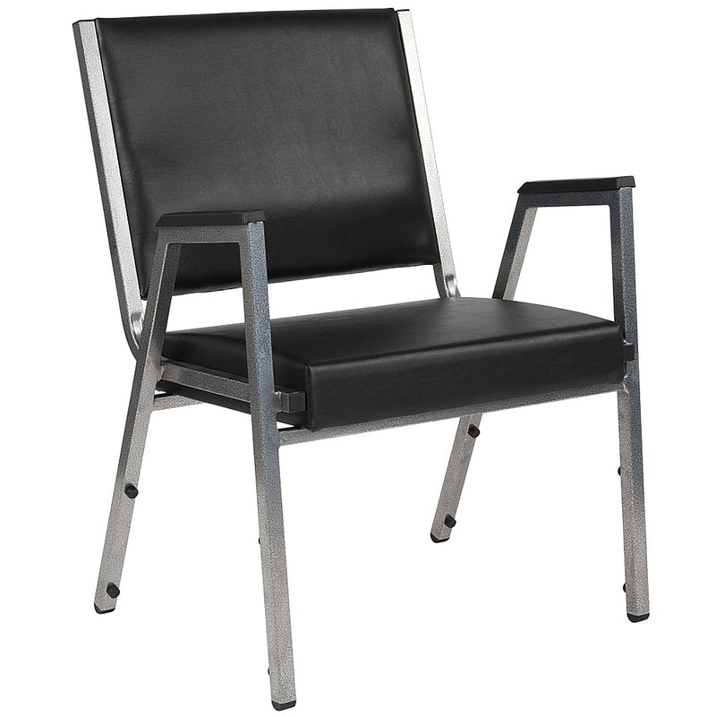 Alamont Home - Hercules Contemporary Vinyl Big  Tall Stack Chair - Black Vinyl