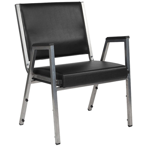 Alamont Home - Hercules Contemporary Vinyl Big  Tall Stack Chair - Black Vinyl