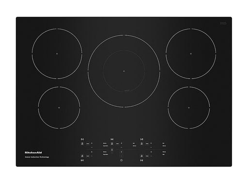KitchenAid - 36" Built-In Electric Induction Cooktop with 5 Elements and Sensor Induction Technology - Black