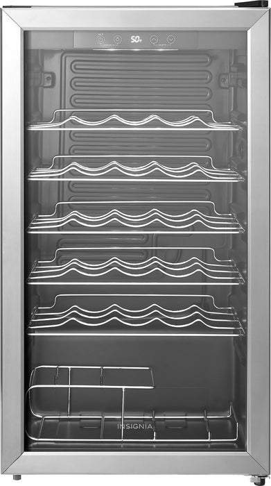 Insignia - 29-Bottle Wine Cooler with ENERGY STAR Certification - Stainless Steel