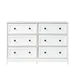 Walker Edison - Classic Grooved 6-Drawer Dresser - White