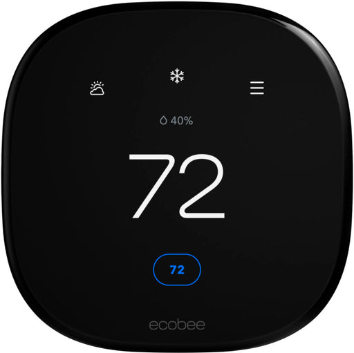 ecobee - Enhanced Smart Programmable Touch-Screen Wi-Fi Thermostat with Alexa Apple HomeKit and Google Assistant - Black