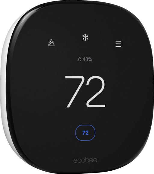 ecobee - Enhanced Smart Programmable Touch-Screen Wi-Fi Thermostat with Alexa Apple HomeKit and Google Assistant - Black