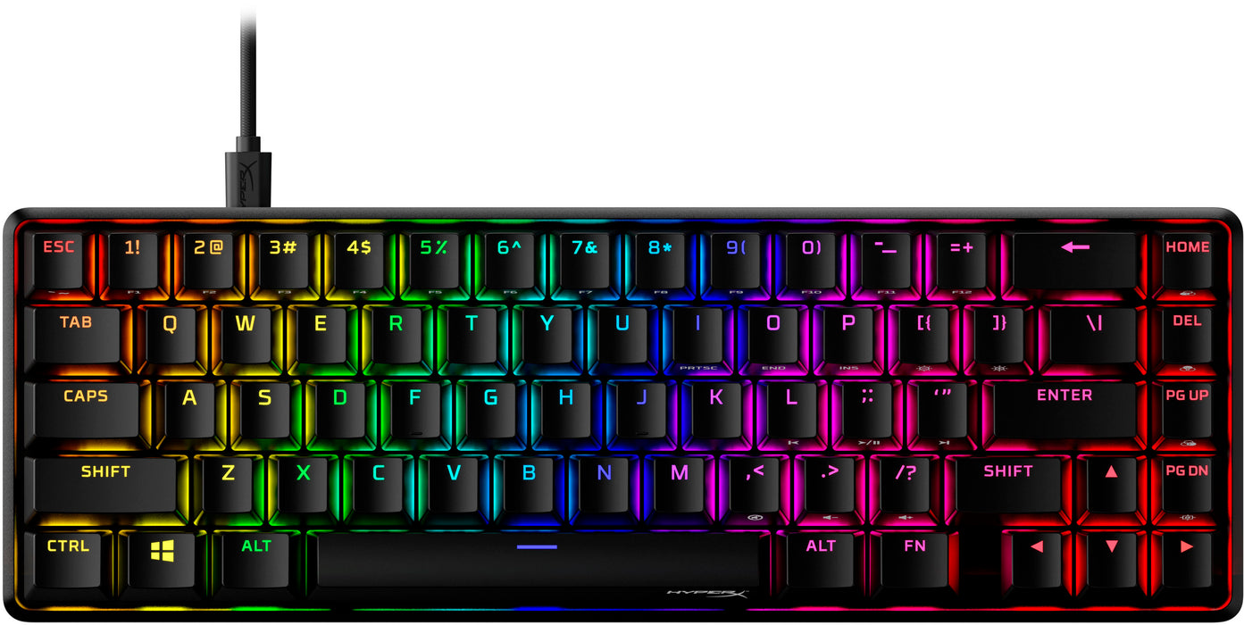 HyperX - Alloy Origins 65 Compact Wired Mechanical Red Linear Switch Gaming Keyboard with RGB Lighting - Black