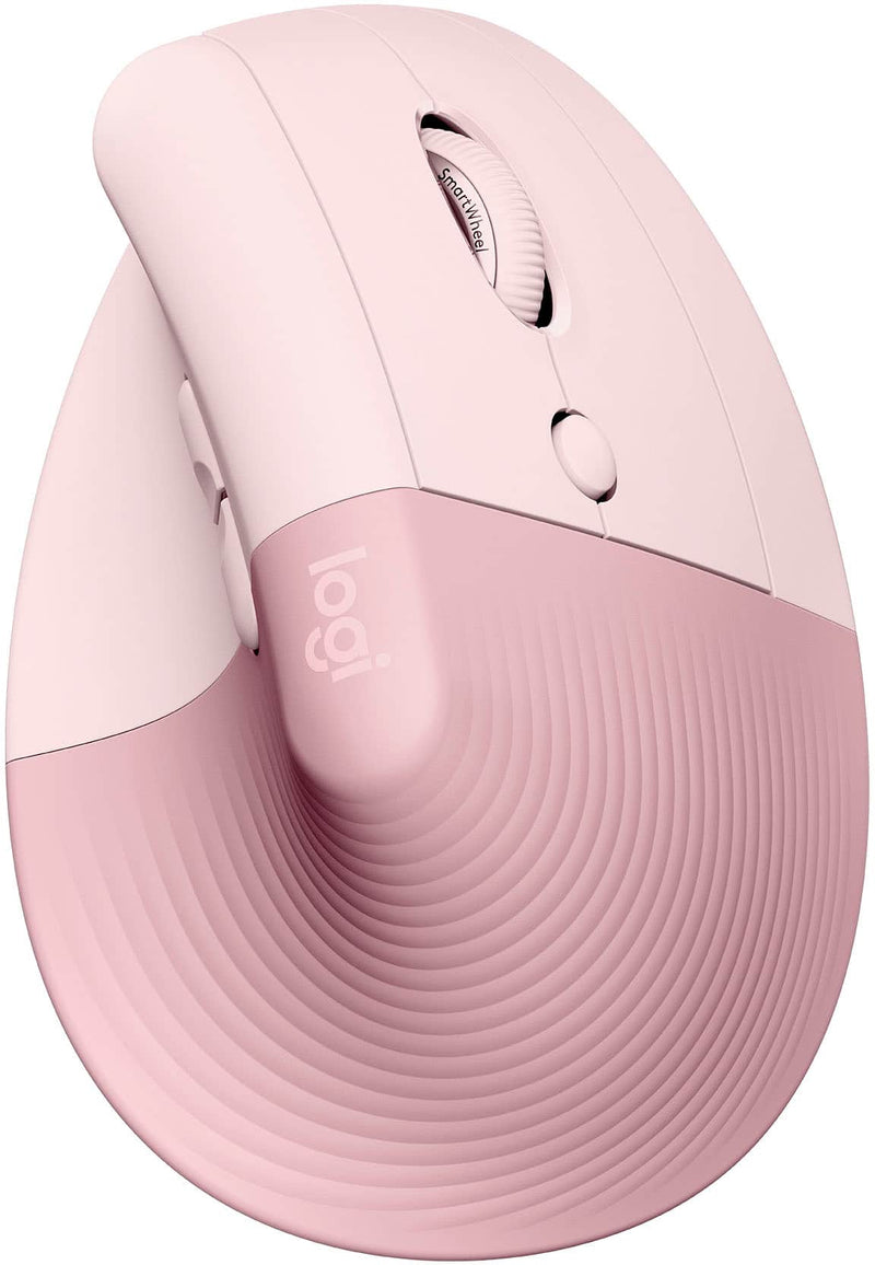 Logitech - Lift Vertical Wireless Optical Ergonomic Mouse with 4 Customizable Buttons - Wireless - Rose
