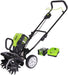 Greenworks - 10 " 80 Volt Cultivator/Tiller (2Ah battery  charger included) - Black