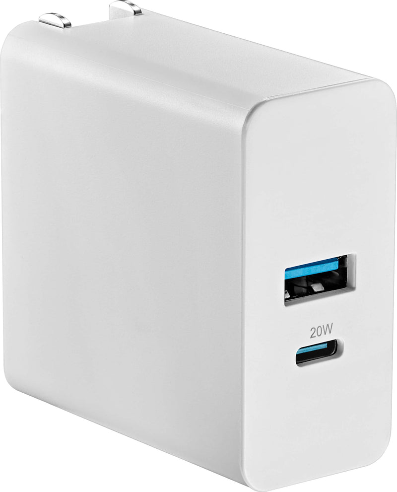 Insignia - 32W Dual Port Wall Charger for iPhone Samsung Smartphones Tablets and More - White