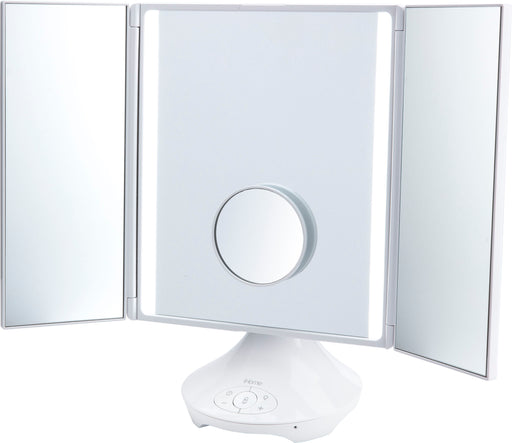 iHome - REFLECT TRIFOLD Vanity Speaker with Bluetooth Speakerphone and USB Charging - White
