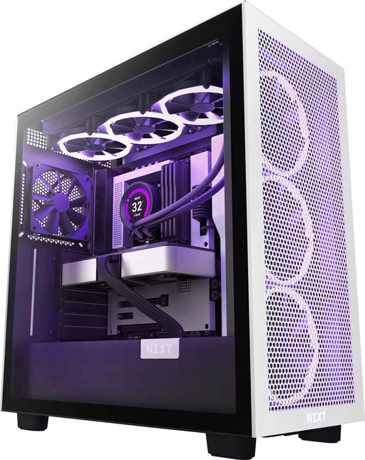 NZXT - H7 Flow ATX Mid-Tower PC Case - White  Black