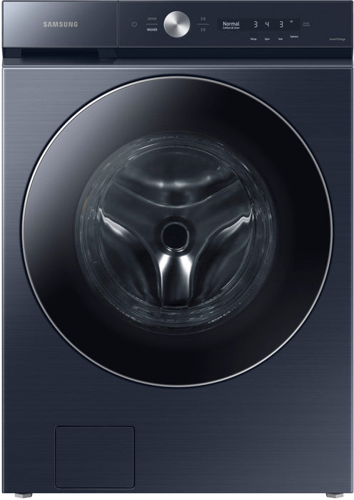 Samsung - BESPOKE 5.3 Cu. Ft. High-Efficiency Stackable Smart Front Load Washer with Steam and AI OptiWash - Brushed Navy