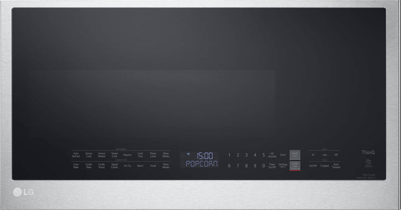 LG - 1.7 Cu. Ft. Convection Over-the-Range Microwave with Sensor Cooking and Air Fry - PrintProof Stainless Steel