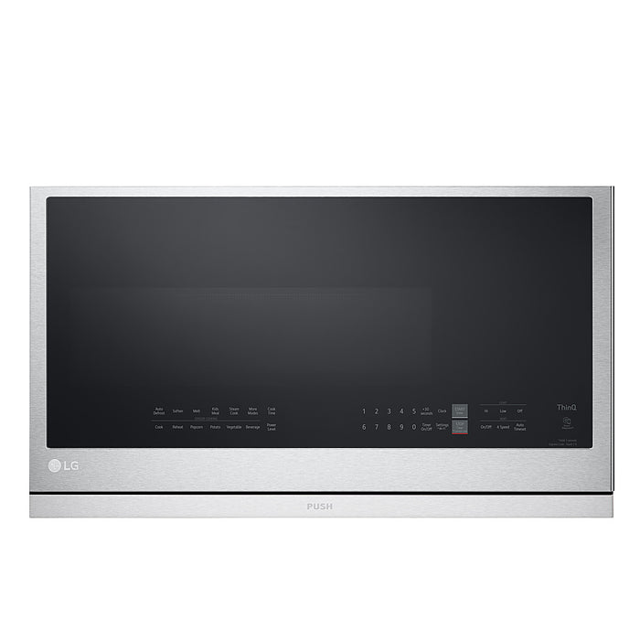 LG - 2.1 Cu. Ft. Over-the-Range Smart Microwave with Sensor Cooking and ExtendaVent 2.0 - Stainless Steel