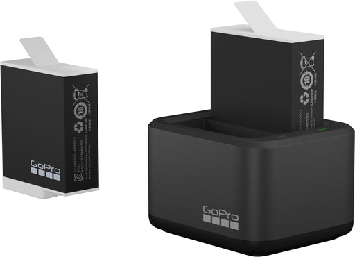 GoPro - Dual Battery Charger + Battery for HERO12 Black/HERO11 Black/HERO10 Black/HERO9 Black - Black