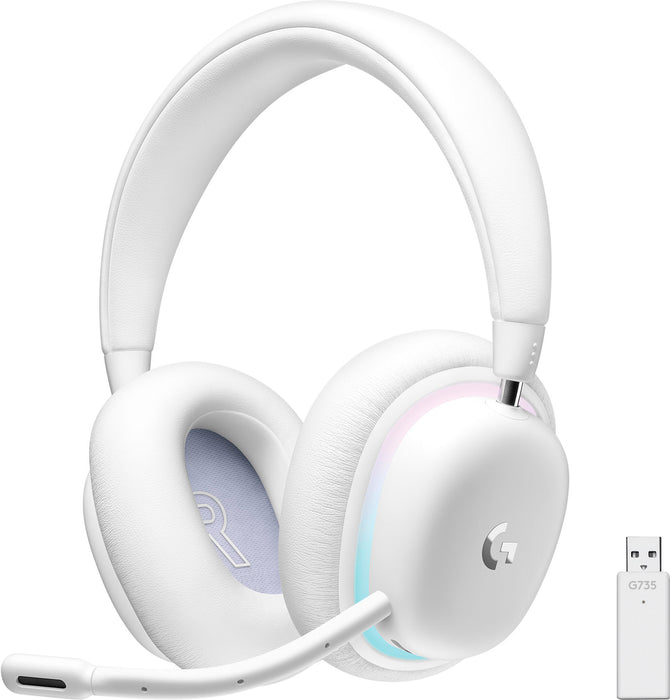 Logitech - G735 Aurora Collection Wireless Gaming Headset for PC Mobile - White Mist