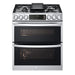 LG - 6.9 Cu. Ft. Smart Slide-In Double Oven Gas True Convection Range with EasyClean and InstaView - Stainless Steel