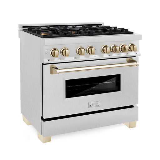 ZLINE - 36" 4.6 cu. ft. Dual Fuel Range with Gas Stove and Electric Oven in Fingerprint Resistant Stainless Steel - Stainless Steel