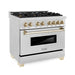 ZLINE - 36" 4.6 cu. ft. Dual Fuel Range with Gas Stove and Electric Oven in Fingerprint Resistant Stainless Steel - Stainless Steel