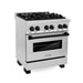 ZLINE - Autograph 30" Legacy Dual Fuel Range w/ 4 Burners  Matte Black Accents (RAZ-30-MB) - Stainless Steel with Matte Black Accents