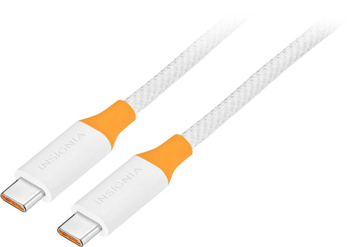 Insignia - 8ft 240W USB-C to USB-C Charge-and-Sync Braided Cable - White