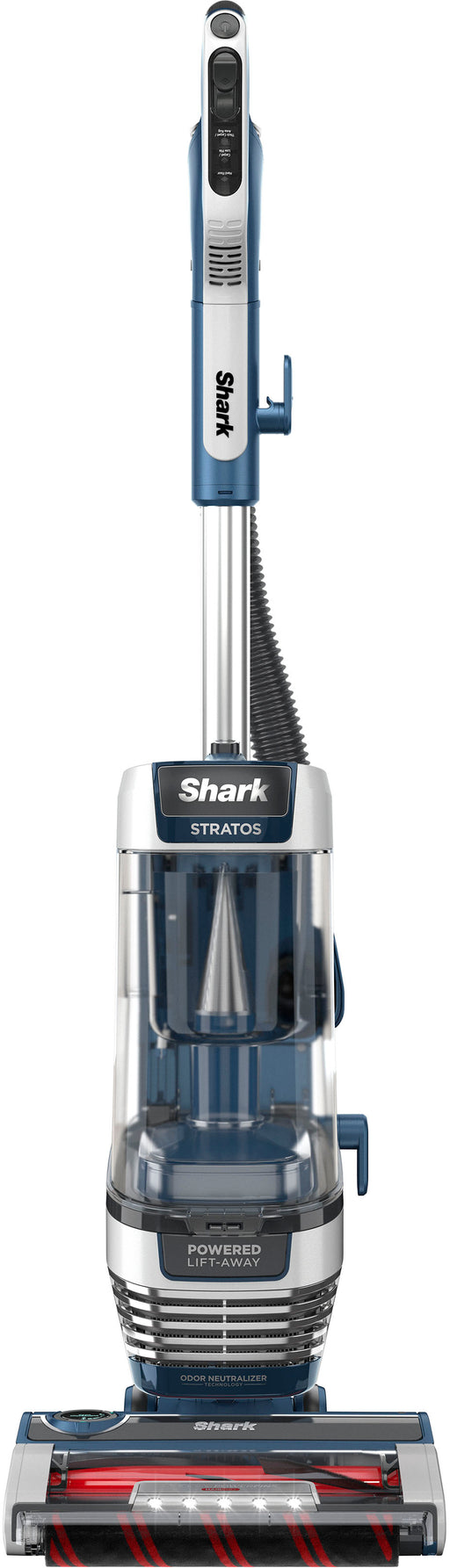 Shark - Stratos Upright Vacuum with DuoClean PowerFins HairPro Self-Cleaning Brushroll Odor Neutralizer Technology - Navy
